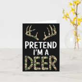 私を鹿だと思って　怠け者のための面白いハロウィン カード (黄色い花)