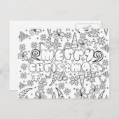 "私を"反ストレスの"メリークリスマス"カード着色して下さい シーズンポストカード (正面/裏面)