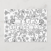"私を"反ストレスの"メリークリスマス"カード着色して下さい シーズンポストカード (正面)