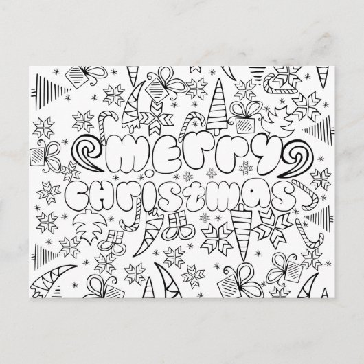 "私を"反ストレスの"メリークリスマス"カード着色して下さい シーズンポストカード (正面)