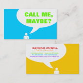 私を、多分電話して下さいか。 スピーチの泡(カスタマイズ可能な色) 名刺 (正面/裏面)