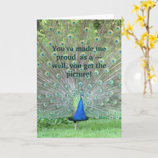 "私を"孔雀として誇りを持ったにさせました(写真) カード (黄色い花)