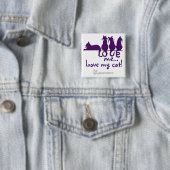 私を…愛して下さい、私の猫を愛して下さい! ボタンを平方して下さい 缶バッジ (インサイチュ)