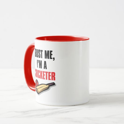 私を、私ありますクリケット選手のコオロギプレーヤーのマグが信頼して下さい マグカップ (正面左)