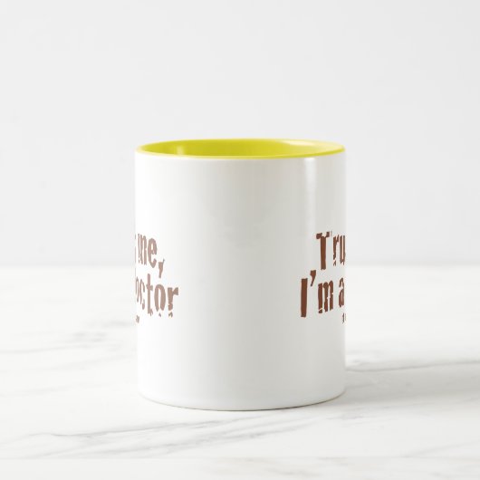 私を、私あります医者が…信頼して下さい ツートーンマグカップ (中央)