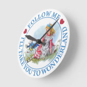 私を、私連れて行きます不思議の国に後を追って下さい ラウンド壁時計 (傾斜)