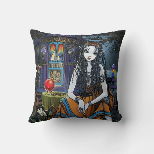 私をBoHoのジプシーの占い師の大きい枕覚えて下さい クッション (裏面)