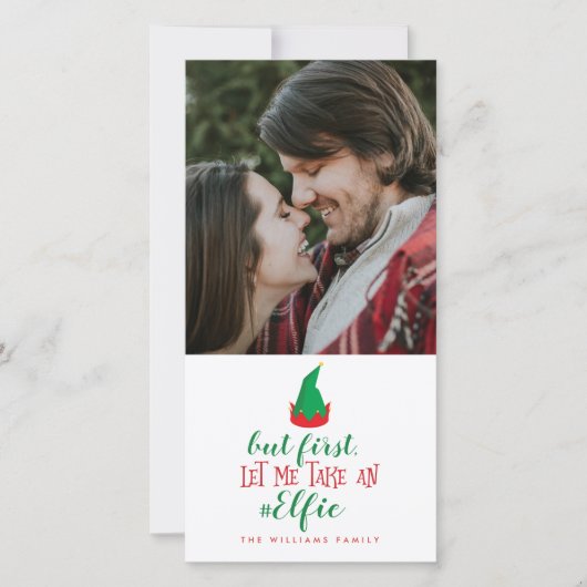 私をElfieのクリスマスを取ることを許可して下さい シーズンカード (正面)