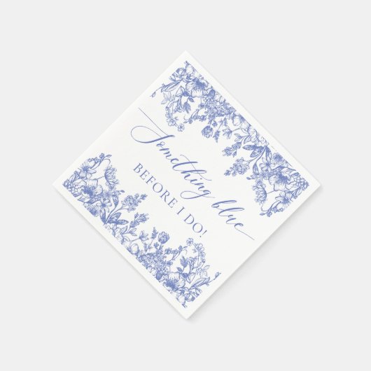 私エレガントがブライダルシャワーする前に何か青 スタンダードカクテルナプキン (角)