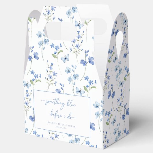 私エレガントがブライダルシャワーする前に何か青 フェイバーボックス (オープン)