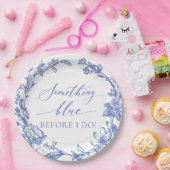 私エレガントがブライダルシャワーする前に何か青 ペーパープレート (パーティー)