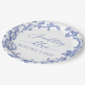 私エレガントがブライダルシャワーする前に何か青 ペーパープレート (アングル)