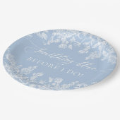 私エレガントがブライダルシャワーする前に何か青 ペーパープレート (アングル)