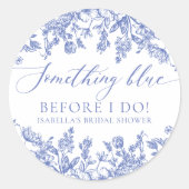 私エレガントがブライダルシャワーする前に何か青 ラウンドシール (正面)