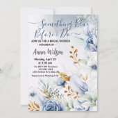 私エレガントがブライダルシャワーする前に何か青 招待状 (正面)