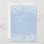 私エレガントがブライダルシャワーする前に何か青 招待状 (正面)