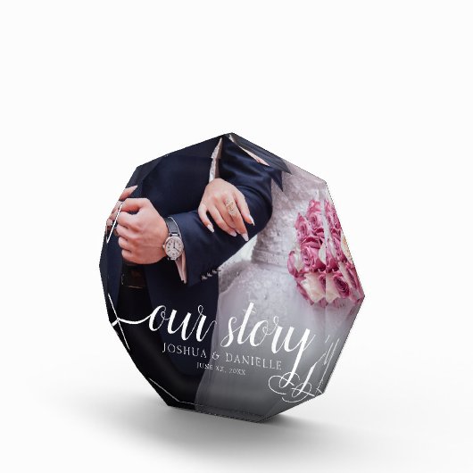 私エレガントたちのストーリー結婚写真の手書き フォトブロック (右)