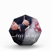 私エレガントたちのストーリー結婚写真の手書き フォトブロック (正面)