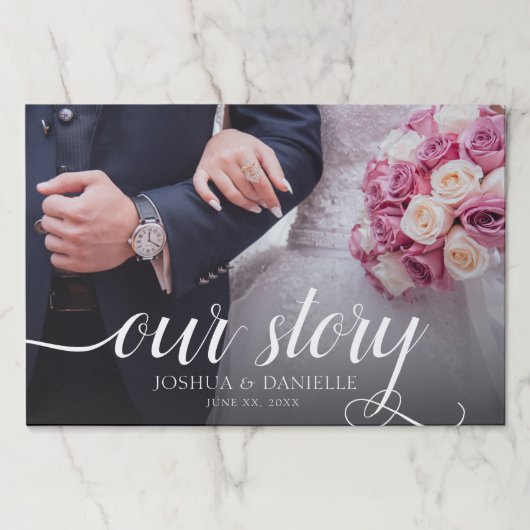 私エレガントたちのストーリー結婚写真の手書き ペーパーパッド (正面)