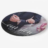 私エレガントたちのストーリー結婚写真の手書き ペーパープレート (アングル)