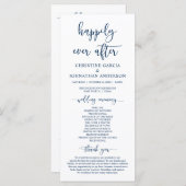 私エレガントたちの式のネイビ結婚ーブルー プログラム (正面/裏面)