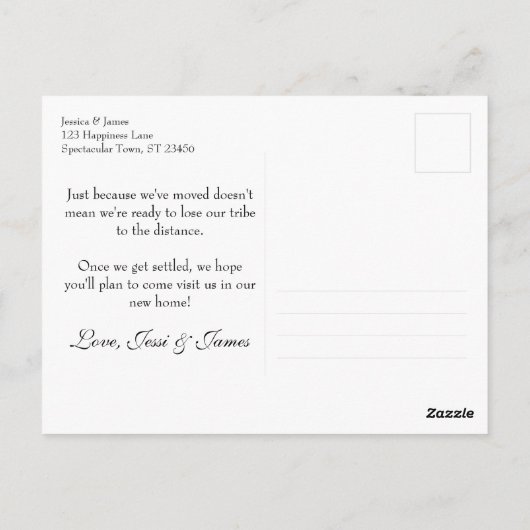 私エレガントたちの新し縁どいアドレス ポストカード (裏面)