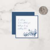 私エレガントの青いカードに結婚なる ノートカード (正面/裏面インサイチュ)