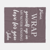 私カスタムの永遠の愛に包み込む フリースブランケット (正面(横))