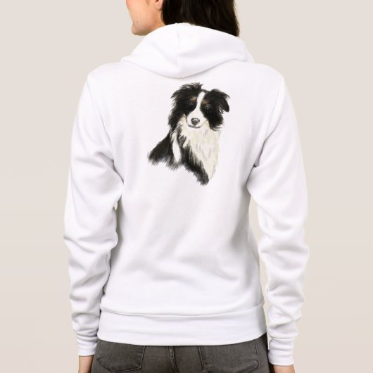 私カスタムはコリー縁どスウォーター色の犬ペットが大好き パーカ (裏面)