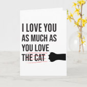 私カスタムは愛する猫の女性の賢いロマンチックおもしろい カード (黄色い花)