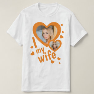 私カスタムは私の妻メンズtシャツ大好きオレンジ tシャツ