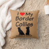 私カスタムは私の2つのコリー縁どドッグが好き クッション (ブランケット)