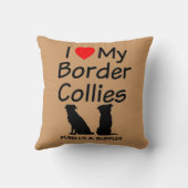 私カスタムは私の2つのコリー縁どドッグが好き クッション (裏面)