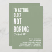 私カスタムは退屈ではない歳になるおもしろい誕生日 招待状 (正面/裏面)