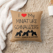 私カスタムは3つのミニチュアシュナウザーが大好き クッション (ブランケット)