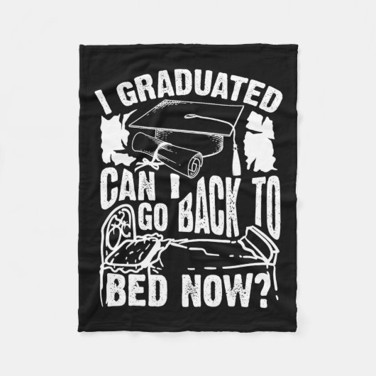 私カッコいいは今すぐベッドに戻って卒業G フリースブランケット (正面)