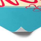 私カラフルは恋しく思飾り付けハート ポスター (角)