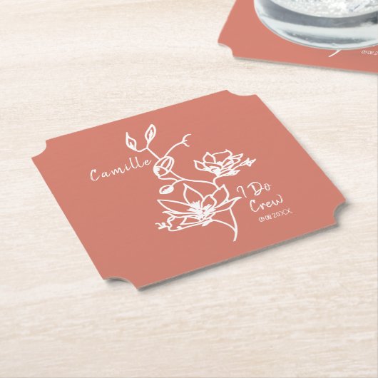 私カラフルは素朴乗務員のブライダルパーティ ペーパーコースター (アングル)