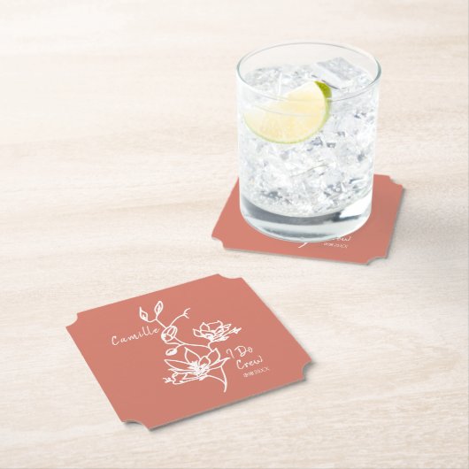 私カラフルは素朴乗務員のブライダルパーティ ペーパーコースター (インサイチュ)