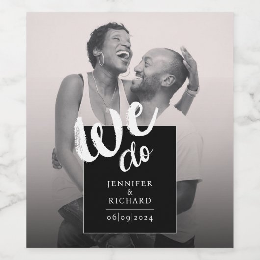 私クールたちは白黒スモダントの結婚写真を行う ワインラベル (シングルラベル)