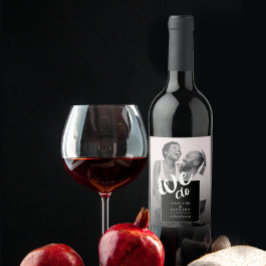 私クールたちは白黒スモダントの結婚写真を行う ワインラベル