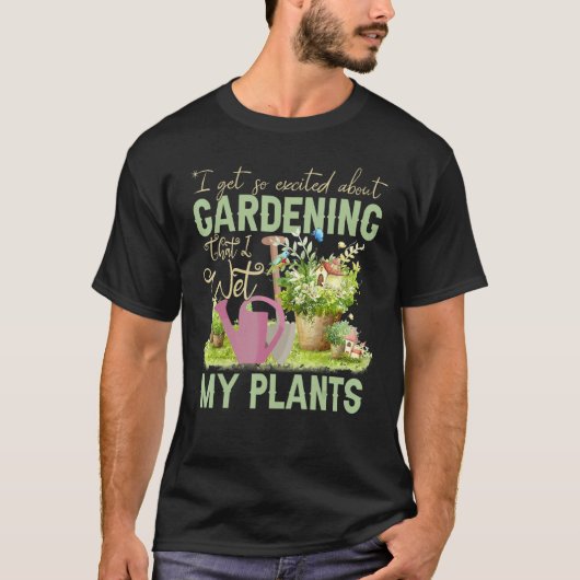 私クールは植物の園芸家おもしろい人を濡らした Tシャツ (正面)