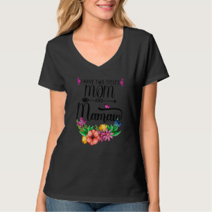 私クールは2つのタイトルmomとmamaw花mote tシャツ