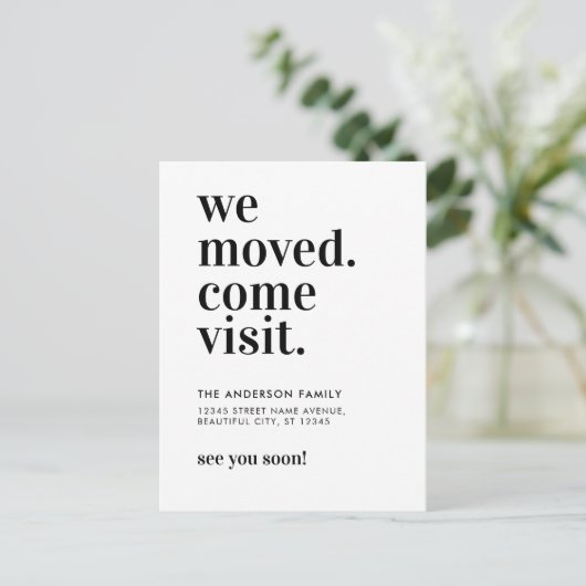 私シンプルたちが移動したク来レンのクリーンタイポグラフィ 案内ポストカード (スタンド正面)