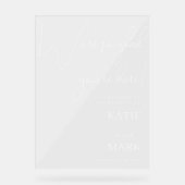 私シンプルたちのサイン結婚バナーへようこそ アクリルサイン (正面)