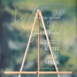 私シンプルたちのサイン結婚バナーへようこそ アクリルサイン