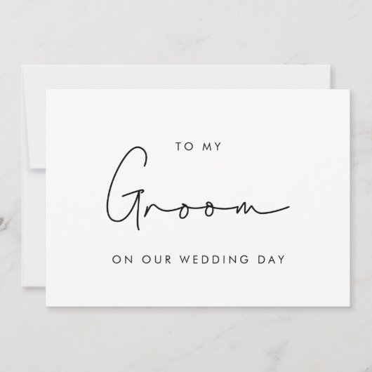 私シンプルたちの結婚式のデイカードで私の新郎に 招待状 (正面)