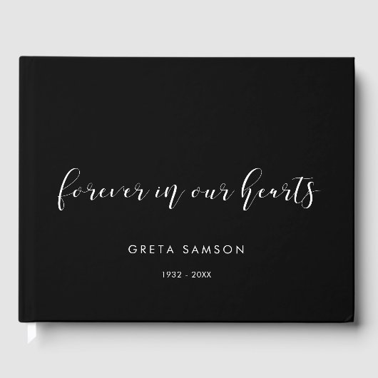 私シンプルたちエレガントのハートの葬儀で ゲストブック (正面)