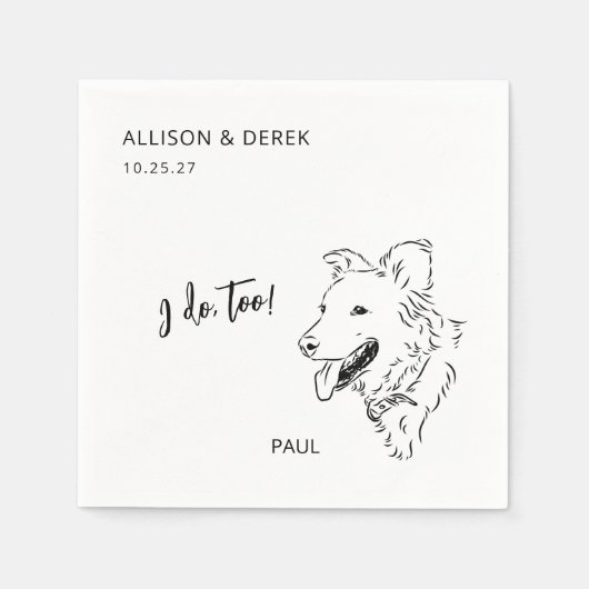 私シンプルはイラストを犬育てま結婚す スタンダードカクテルナプキン (正面)