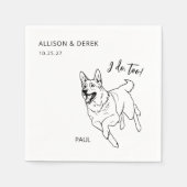 私シンプルはドイツの羊飼いの犬を結婚やります スタンダードカクテルナプキン (正面)